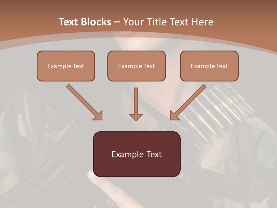 A Woman In A Military Uniform Holding A Machine Gun PowerPoint Template