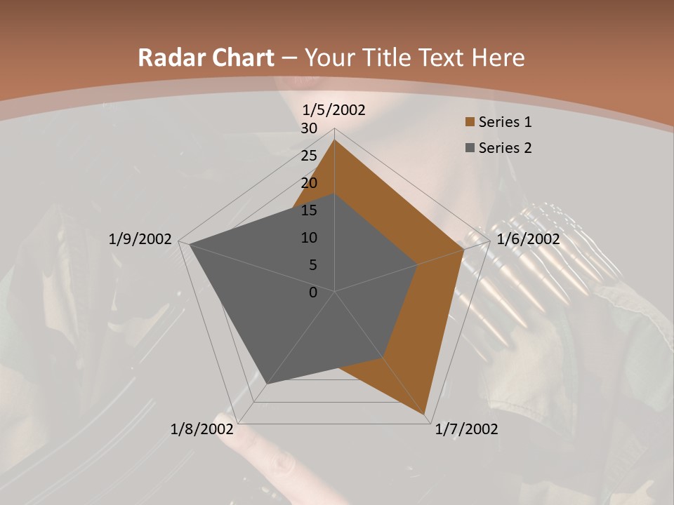 A Woman In A Military Uniform Holding A Machine Gun PowerPoint Template
