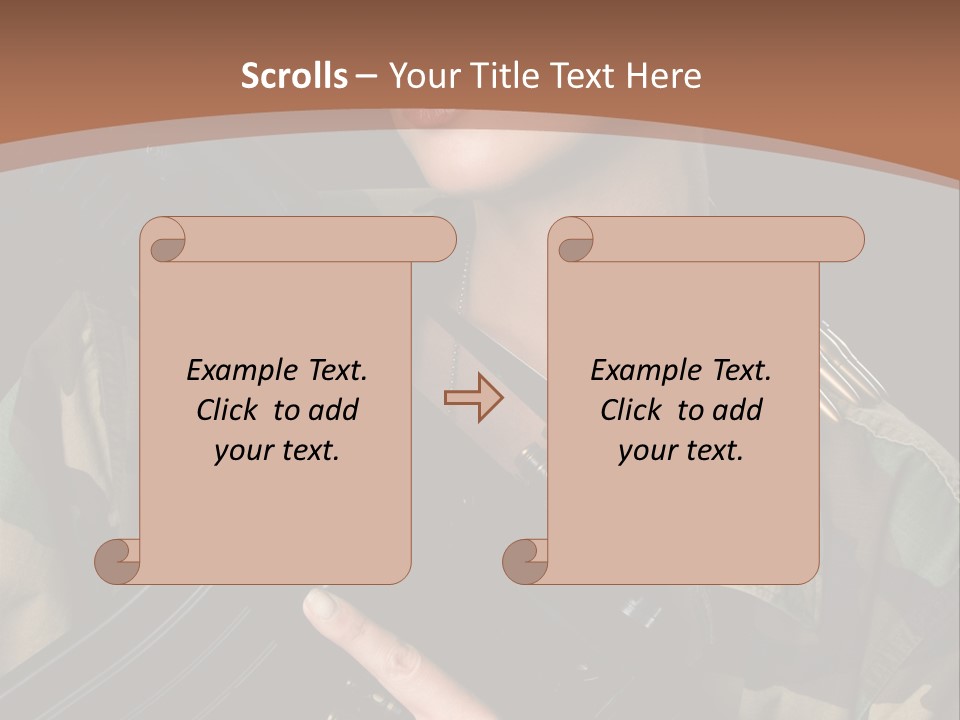 A Woman In A Military Uniform Holding A Machine Gun PowerPoint Template