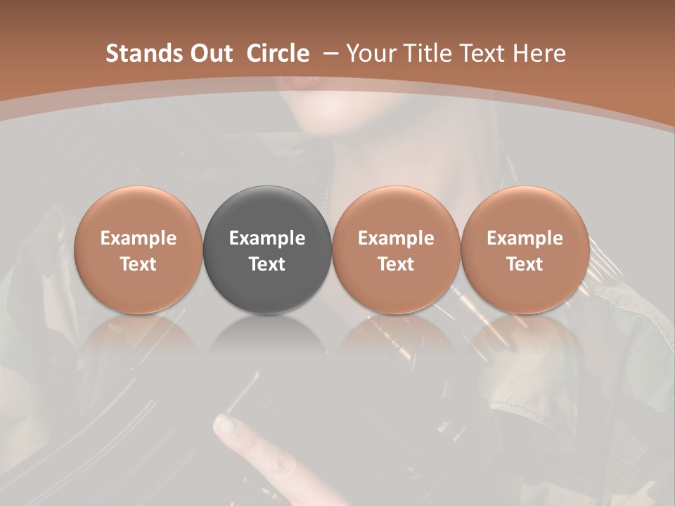 A Woman In A Military Uniform Holding A Machine Gun PowerPoint Template