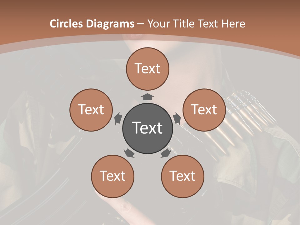 A Woman In A Military Uniform Holding A Machine Gun PowerPoint Template