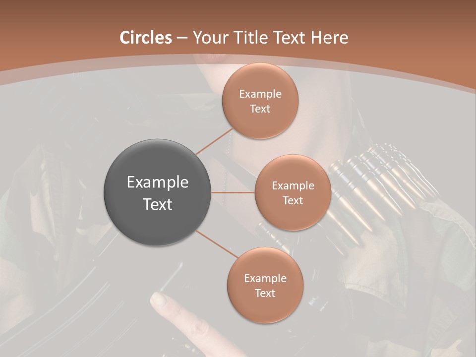 A Woman In A Military Uniform Holding A Machine Gun PowerPoint Template