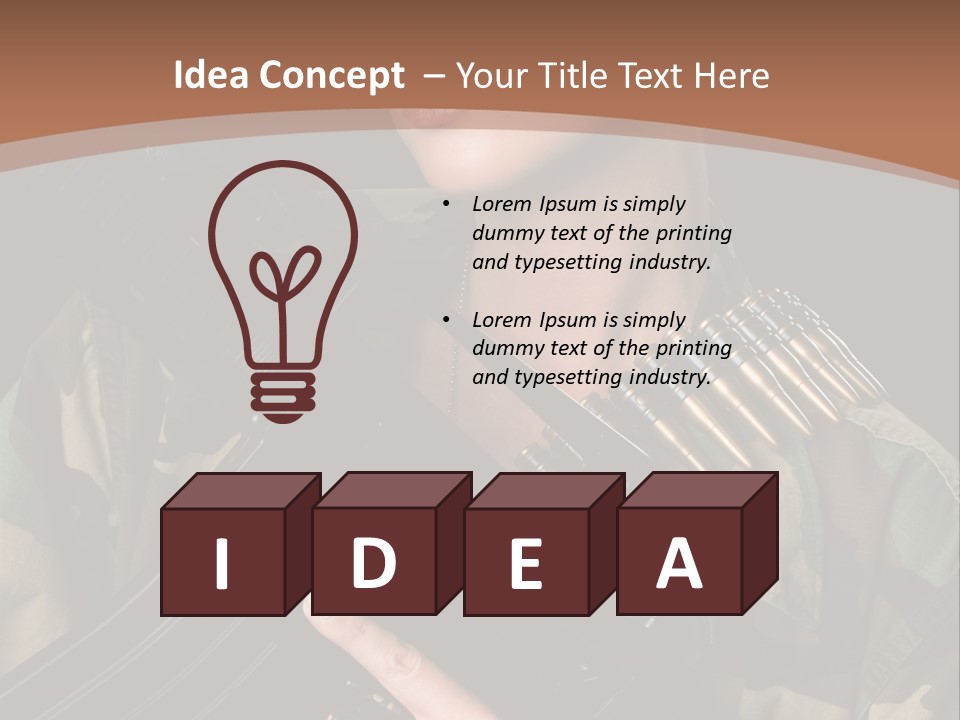 A Woman In A Military Uniform Holding A Machine Gun PowerPoint Template