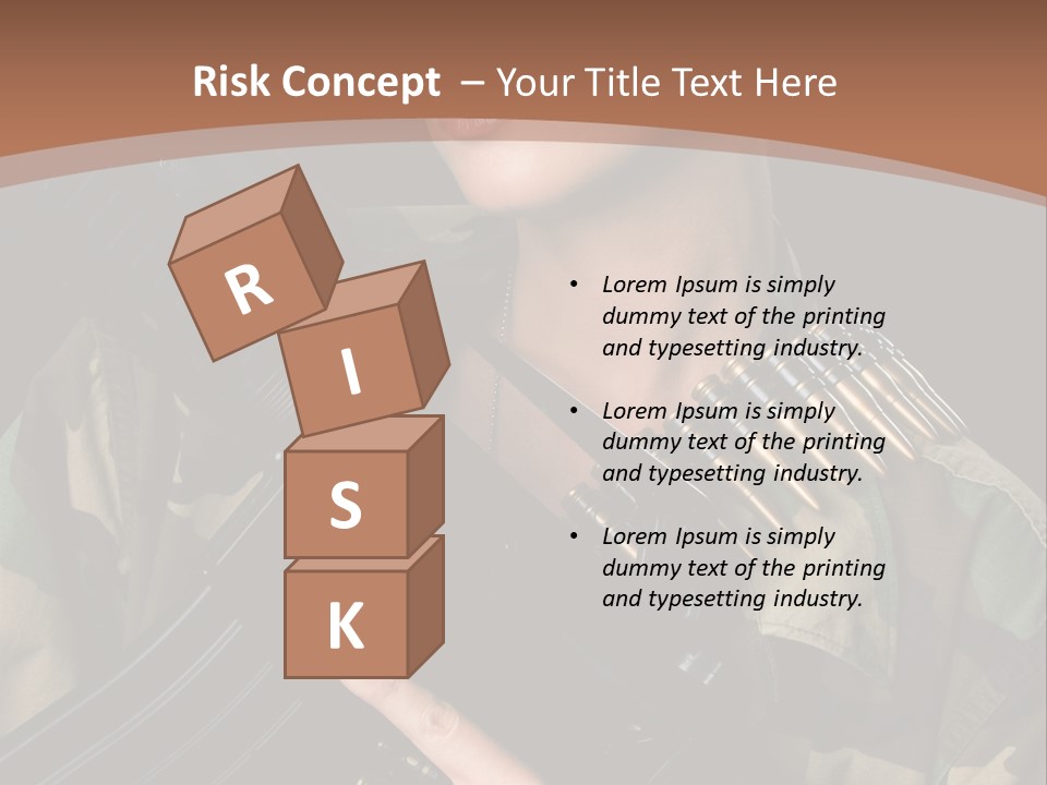 A Woman In A Military Uniform Holding A Machine Gun PowerPoint Template
