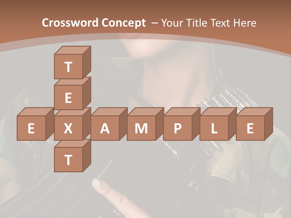 A Woman In A Military Uniform Holding A Machine Gun PowerPoint Template