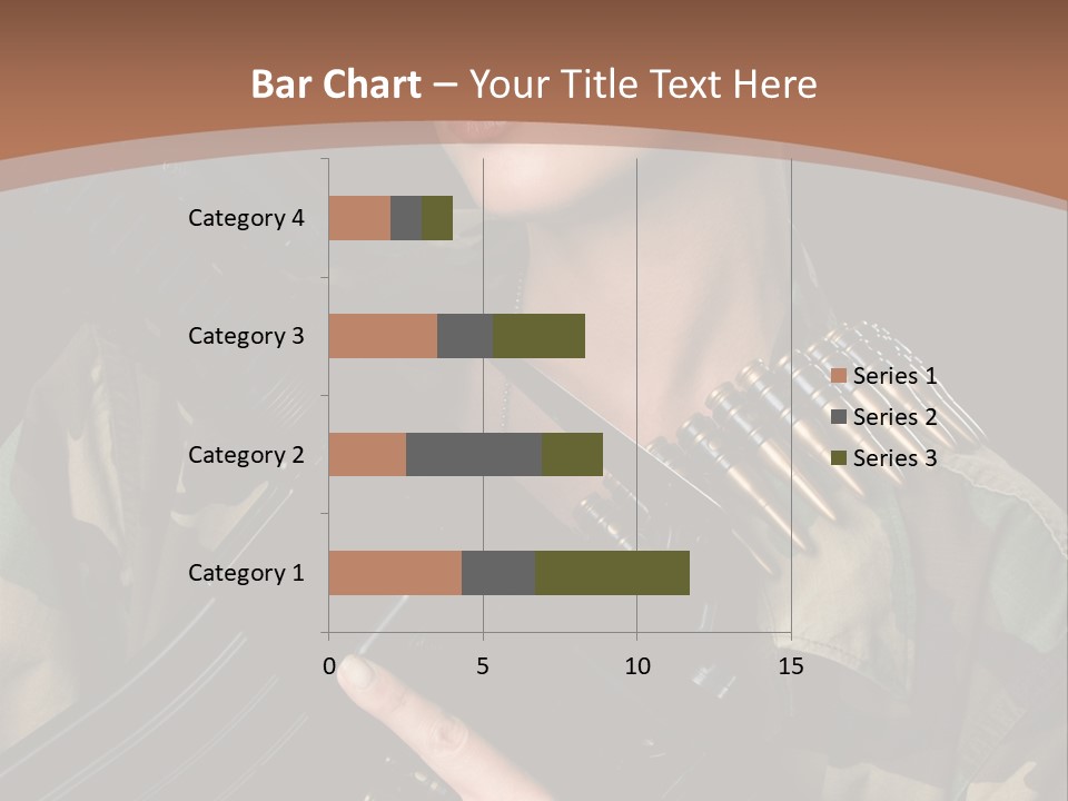 A Woman In A Military Uniform Holding A Machine Gun PowerPoint Template