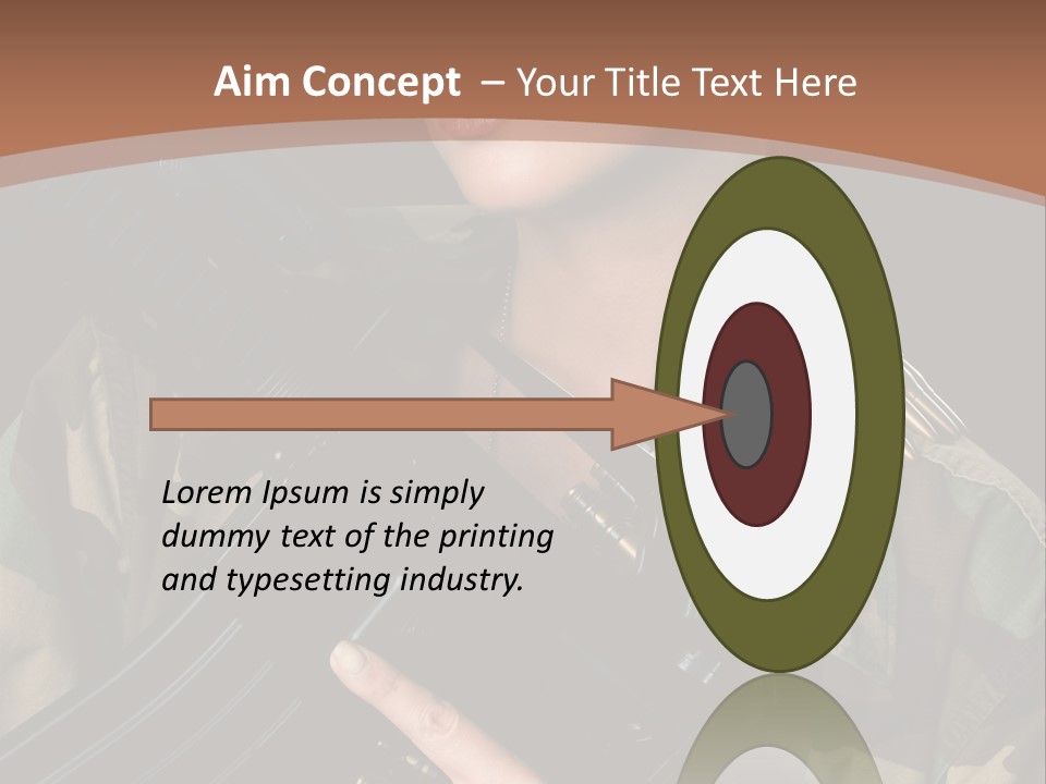 A Woman In A Military Uniform Holding A Machine Gun PowerPoint Template