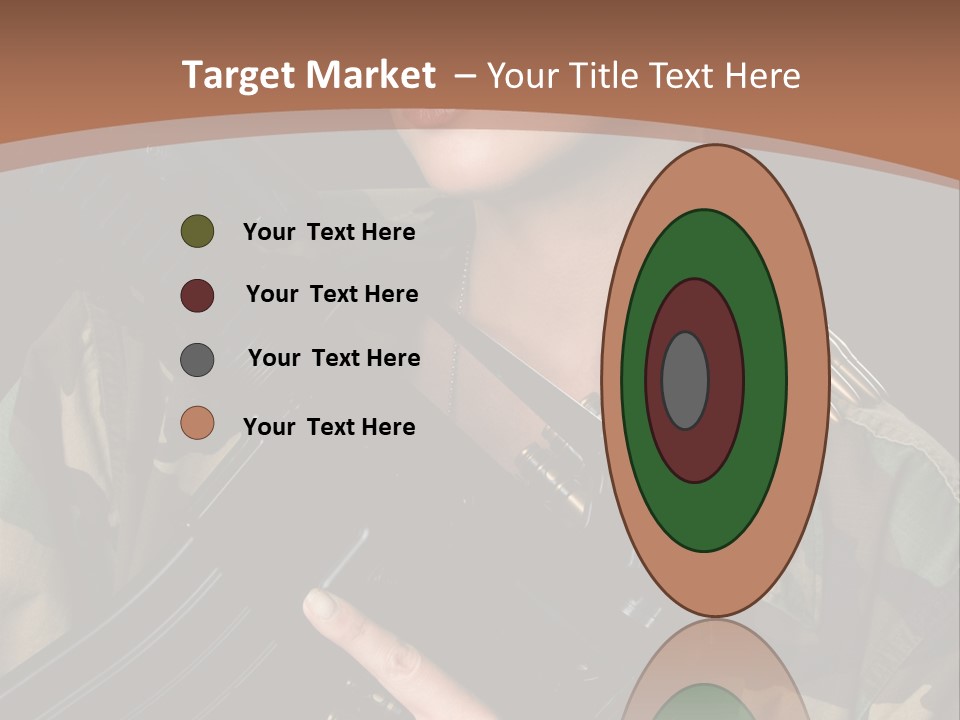 A Woman In A Military Uniform Holding A Machine Gun PowerPoint Template