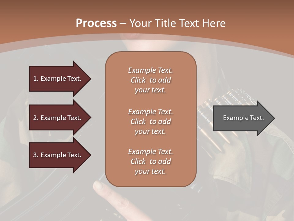 A Woman In A Military Uniform Holding A Machine Gun PowerPoint Template