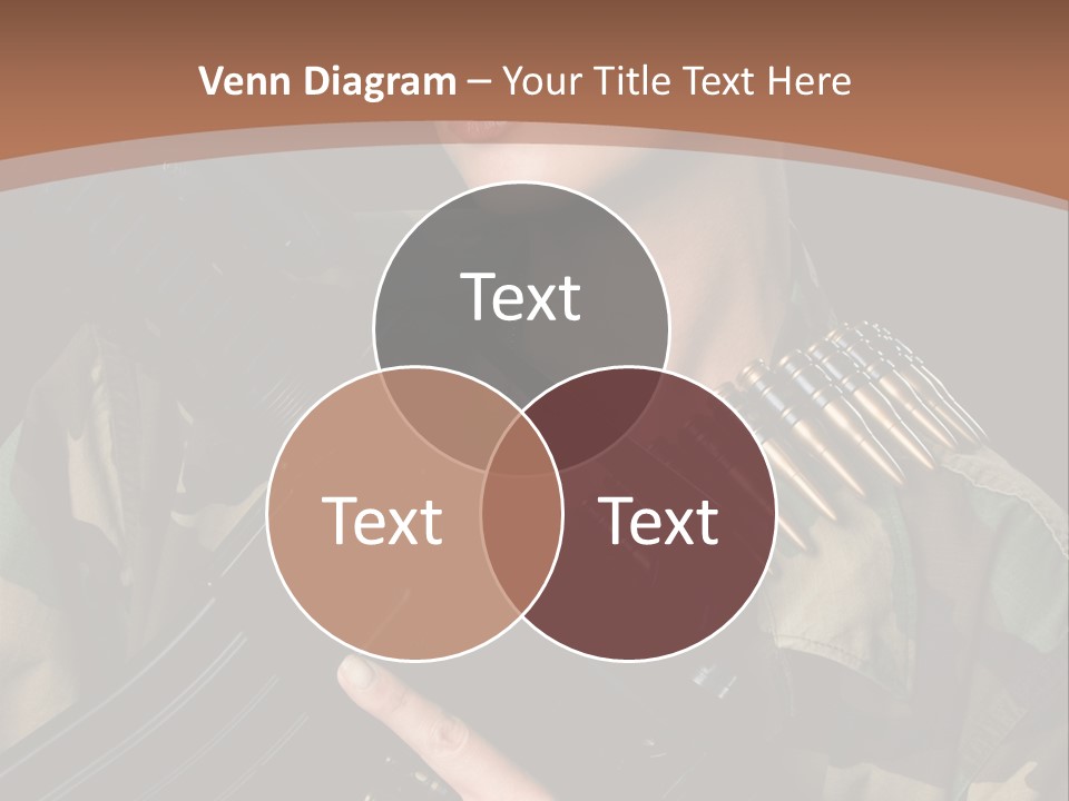 A Woman In A Military Uniform Holding A Machine Gun PowerPoint Template