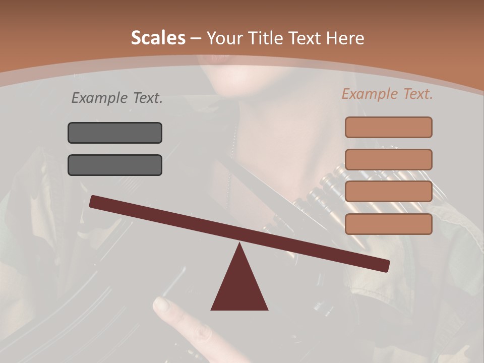 A Woman In A Military Uniform Holding A Machine Gun PowerPoint Template