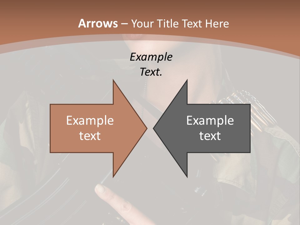 A Woman In A Military Uniform Holding A Machine Gun PowerPoint Template