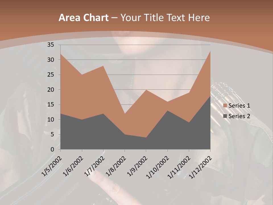 A Woman In A Military Uniform Holding A Machine Gun PowerPoint Template