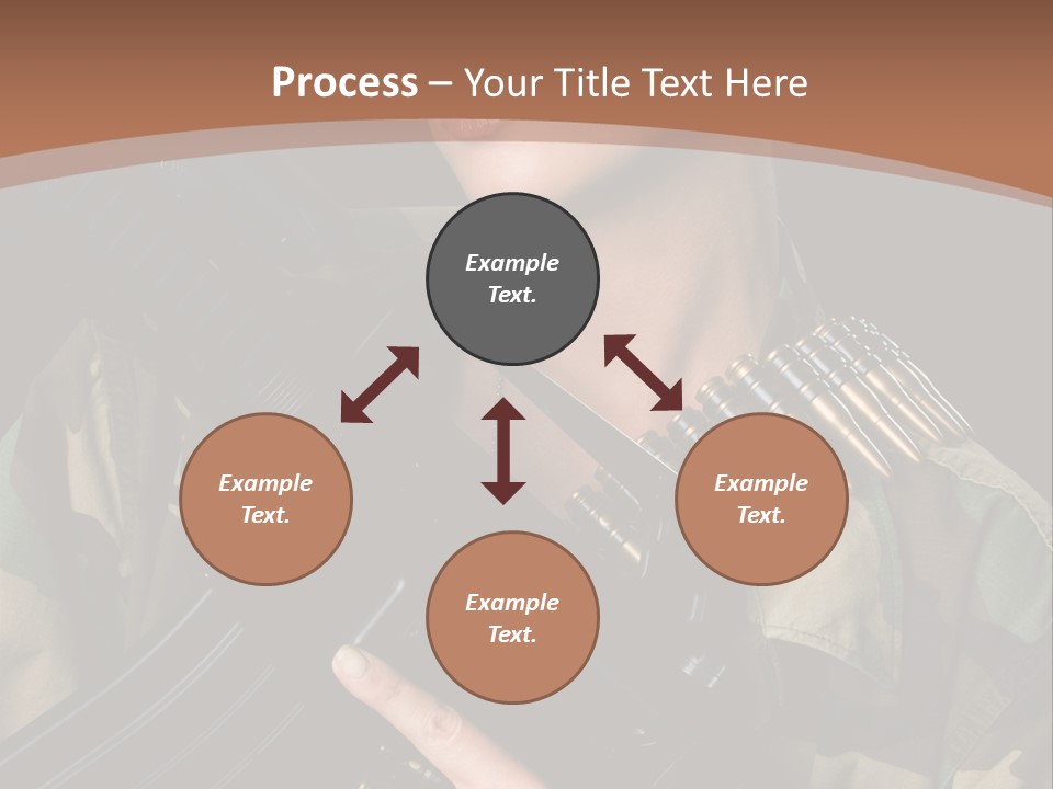 A Woman In A Military Uniform Holding A Machine Gun PowerPoint Template