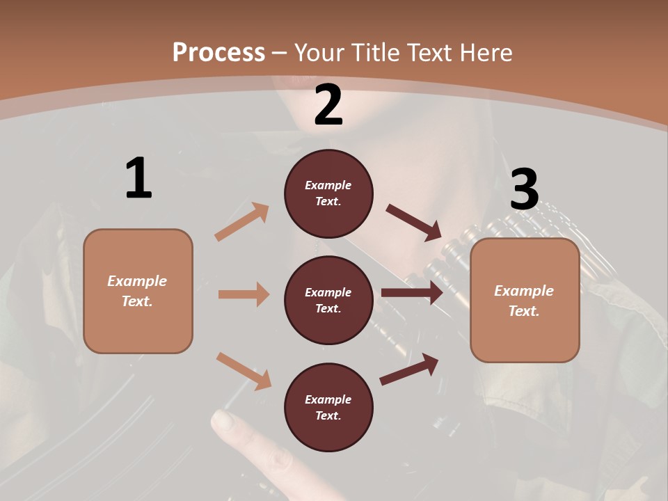 A Woman In A Military Uniform Holding A Machine Gun PowerPoint Template
