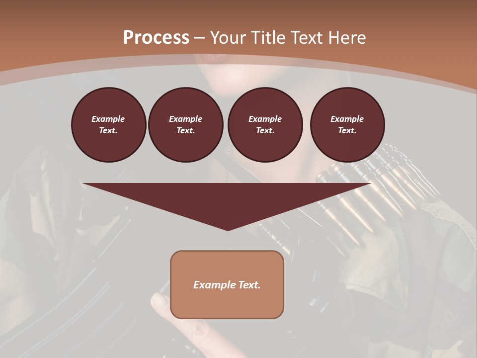 A Woman In A Military Uniform Holding A Machine Gun PowerPoint Template