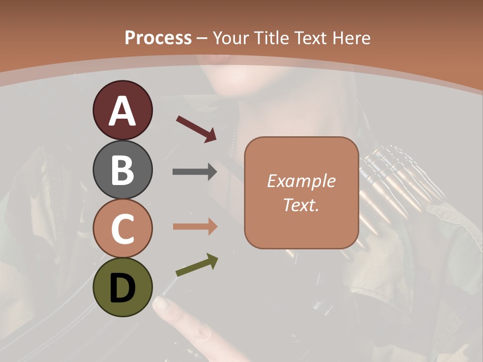 A Woman In A Military Uniform Holding A Machine Gun PowerPoint Template
