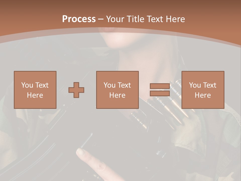 A Woman In A Military Uniform Holding A Machine Gun PowerPoint Template