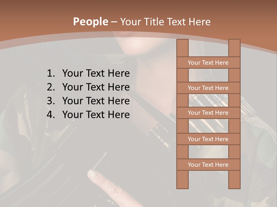 A Woman In A Military Uniform Holding A Machine Gun PowerPoint Template