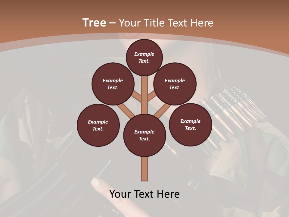 A Woman In A Military Uniform Holding A Machine Gun PowerPoint Template