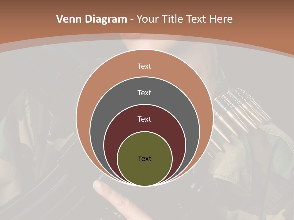 A Woman In A Military Uniform Holding A Machine Gun PowerPoint Template