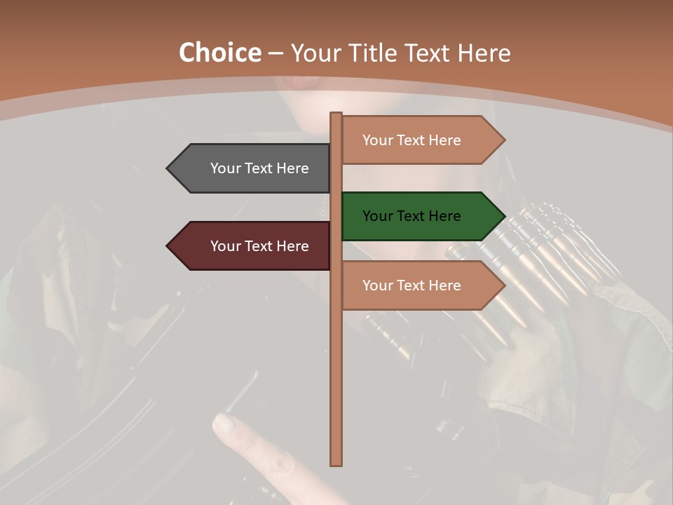 A Woman In A Military Uniform Holding A Machine Gun PowerPoint Template