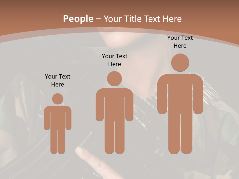 A Woman In A Military Uniform Holding A Machine Gun PowerPoint Template