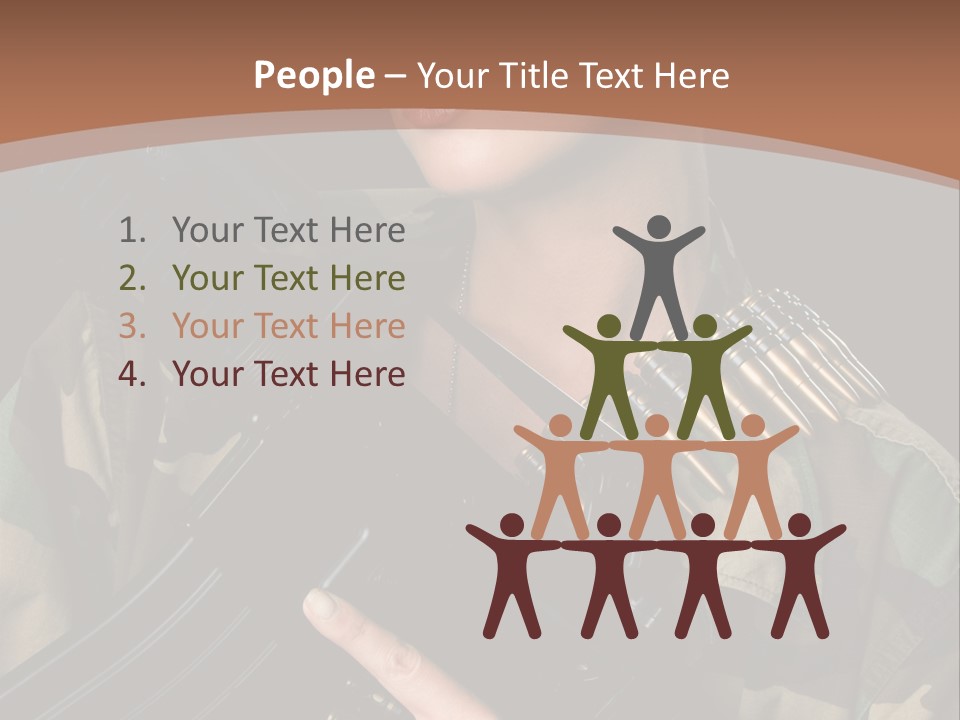 A Woman In A Military Uniform Holding A Machine Gun PowerPoint Template