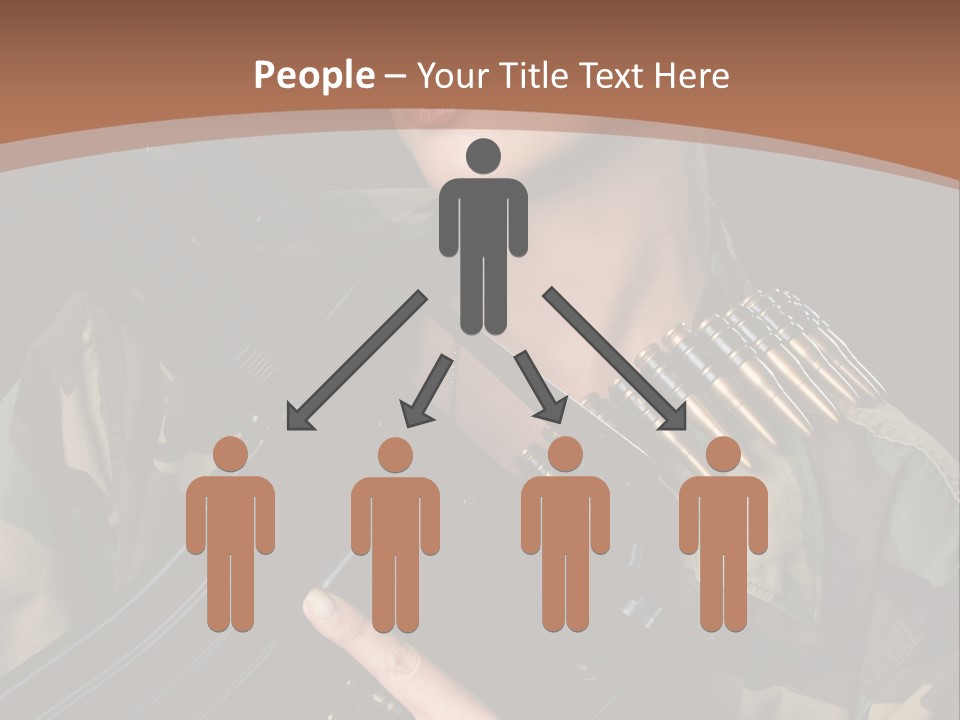 A Woman In A Military Uniform Holding A Machine Gun PowerPoint Template