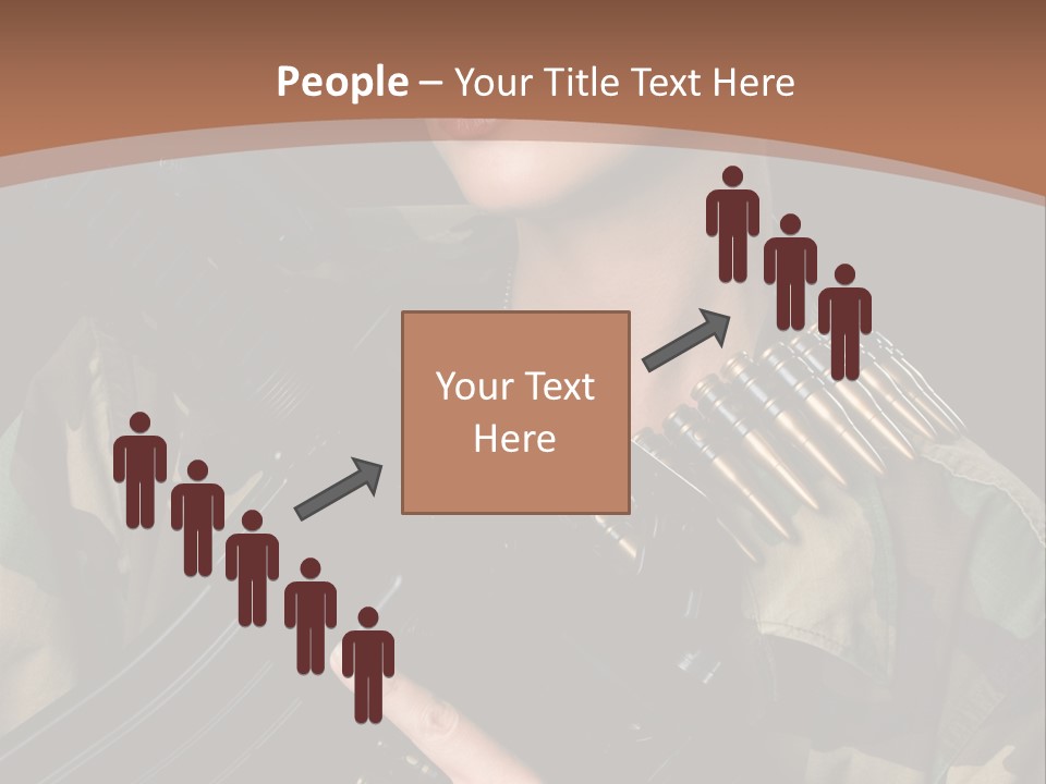 A Woman In A Military Uniform Holding A Machine Gun PowerPoint Template