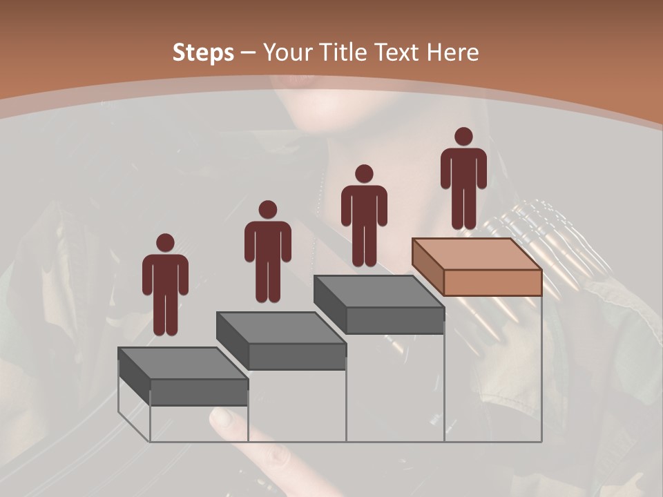 A Woman In A Military Uniform Holding A Machine Gun PowerPoint Template