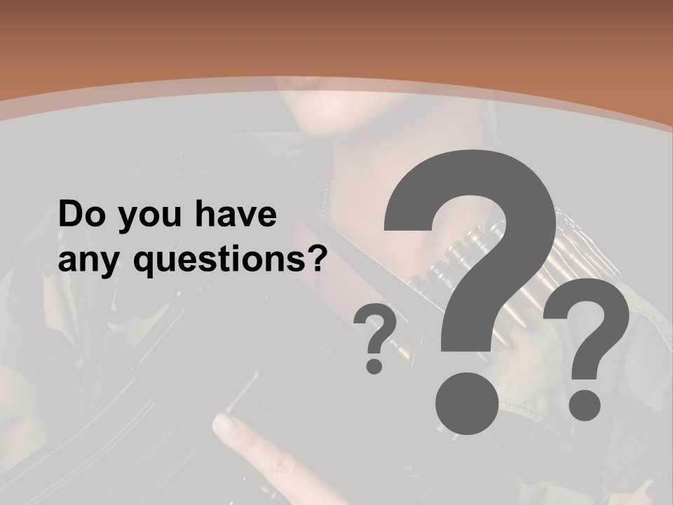 A Woman In A Military Uniform Holding A Machine Gun PowerPoint Template