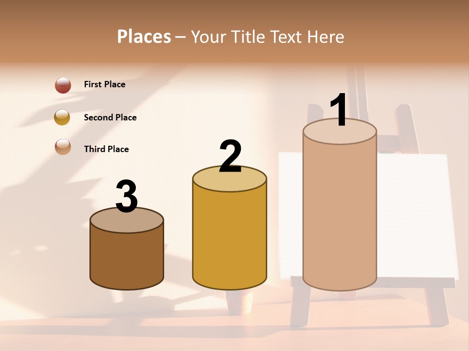 A Wooden Easel With A White Board On It PowerPoint Template