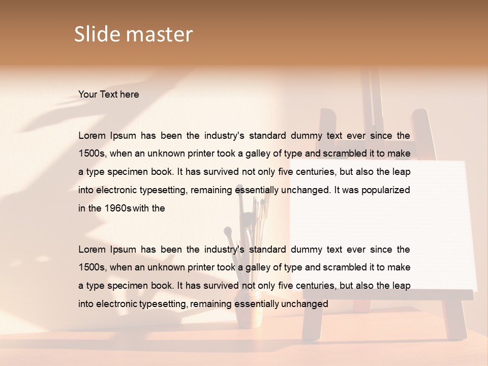 A Wooden Easel With A White Board On It PowerPoint Template