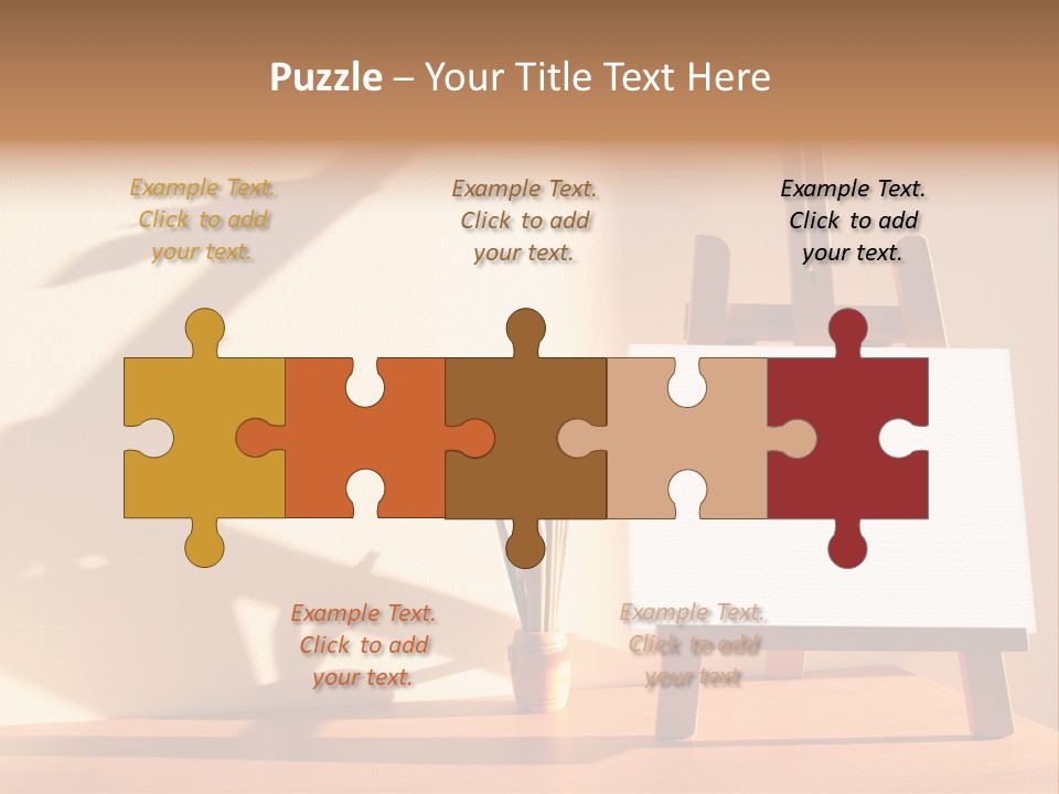 A Wooden Easel With A White Board On It PowerPoint Template