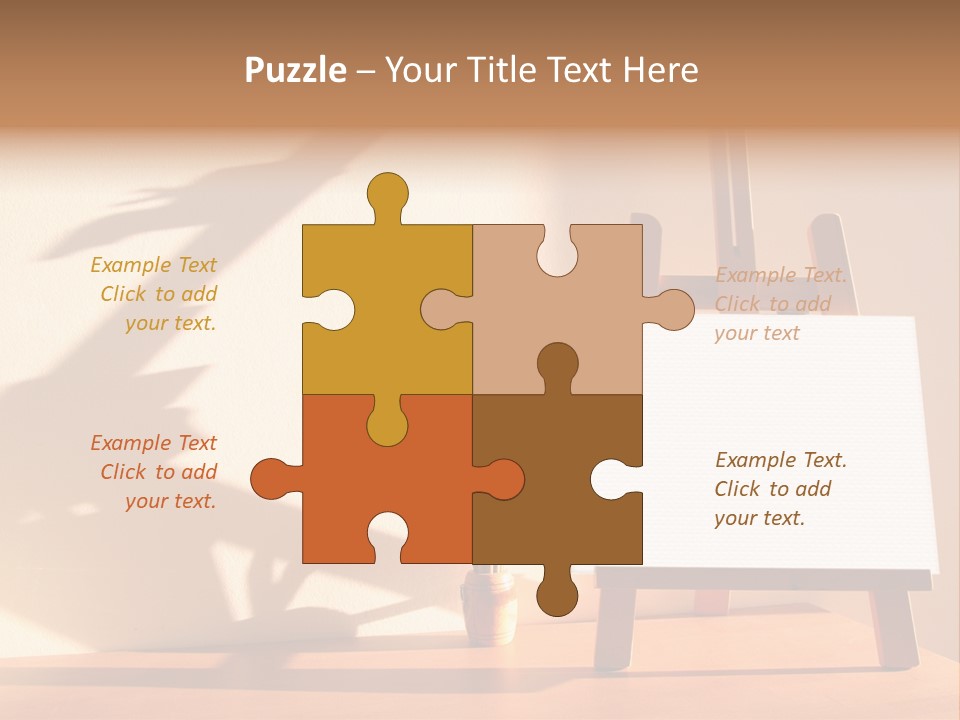A Wooden Easel With A White Board On It PowerPoint Template