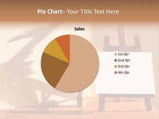 A Wooden Easel With A White Board On It PowerPoint Template