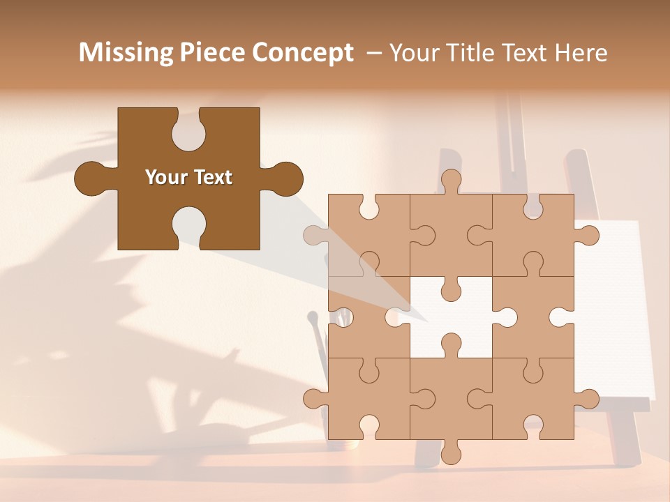 A Wooden Easel With A White Board On It PowerPoint Template