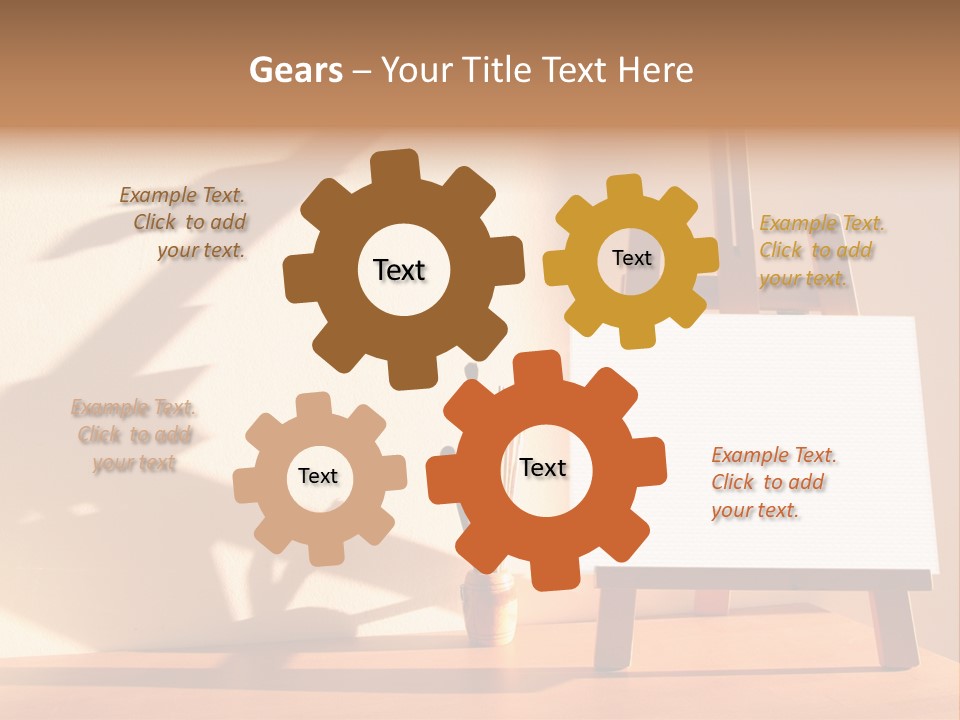 A Wooden Easel With A White Board On It PowerPoint Template