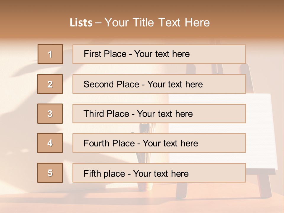 A Wooden Easel With A White Board On It PowerPoint Template