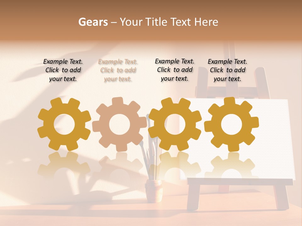 A Wooden Easel With A White Board On It PowerPoint Template