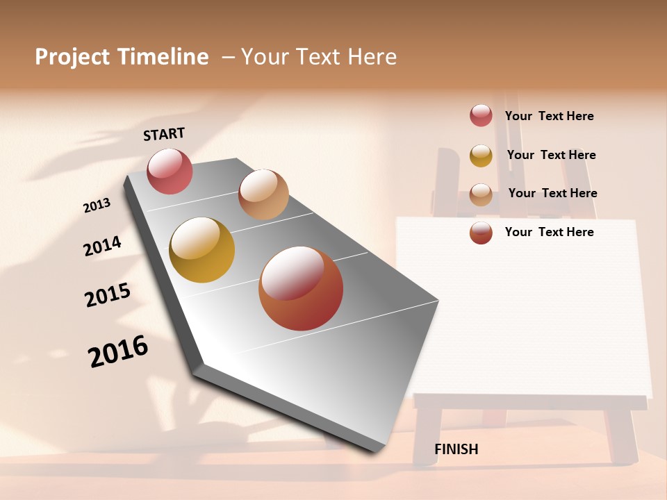 A Wooden Easel With A White Board On It PowerPoint Template