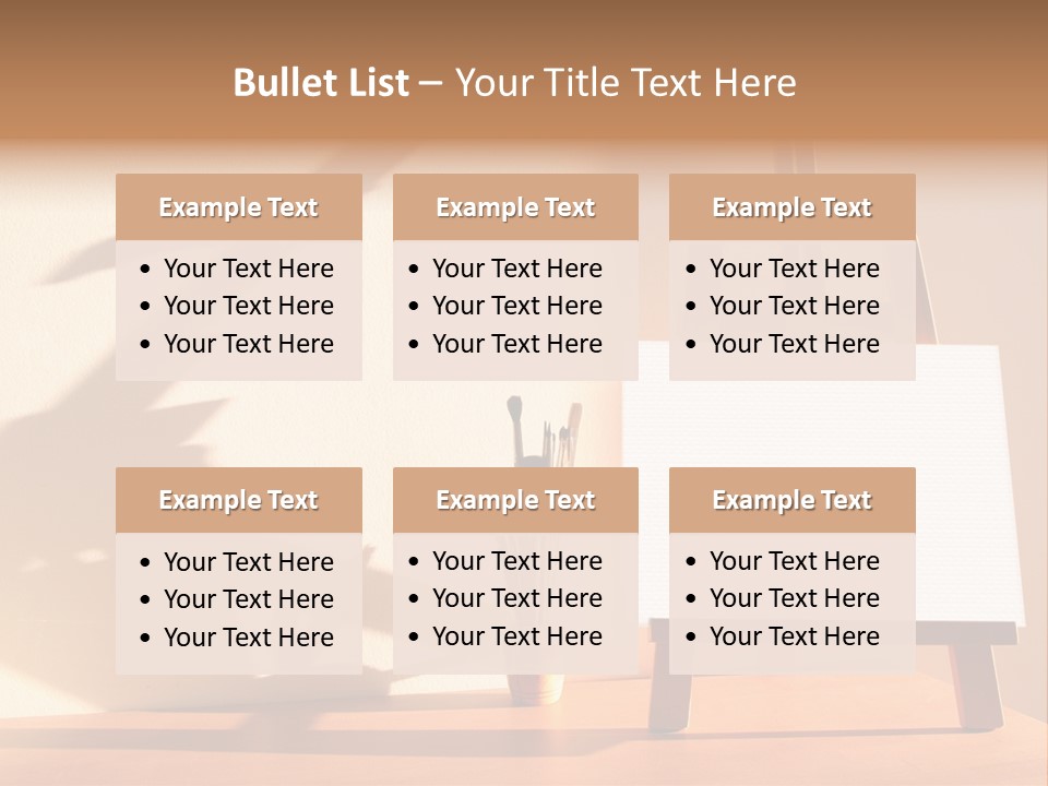 A Wooden Easel With A White Board On It PowerPoint Template