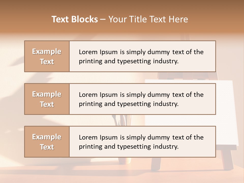 A Wooden Easel With A White Board On It PowerPoint Template