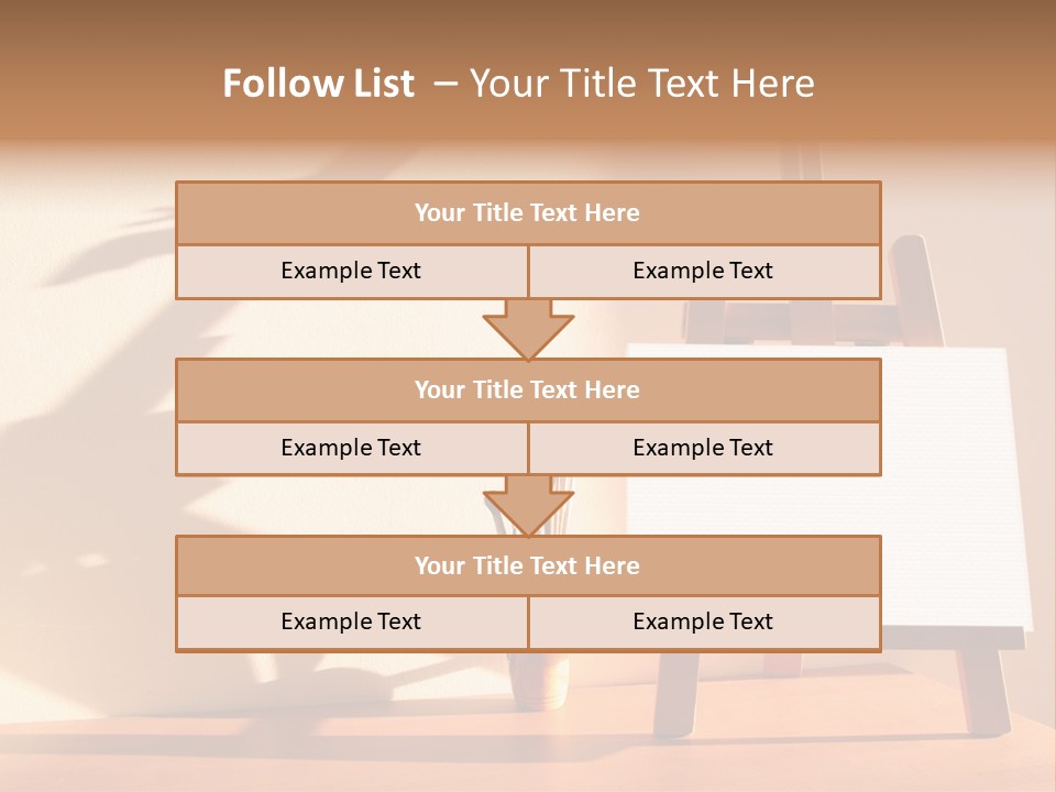 A Wooden Easel With A White Board On It PowerPoint Template