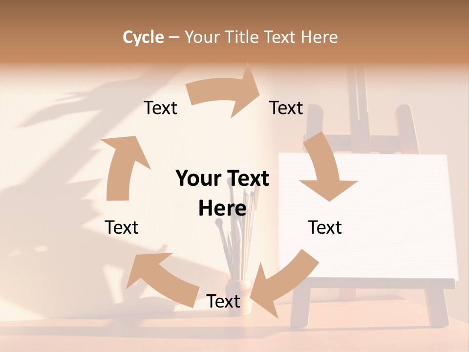 A Wooden Easel With A White Board On It PowerPoint Template