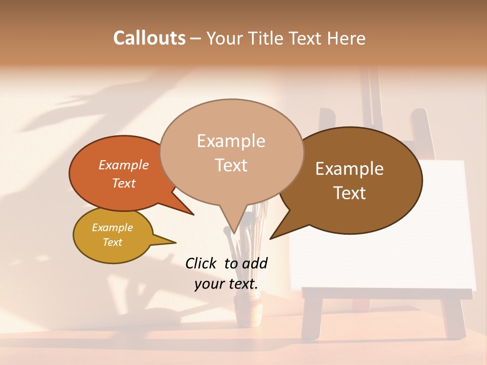 A Wooden Easel With A White Board On It PowerPoint Template