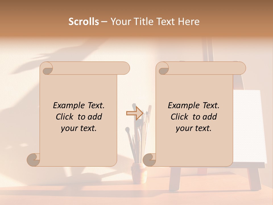 A Wooden Easel With A White Board On It PowerPoint Template