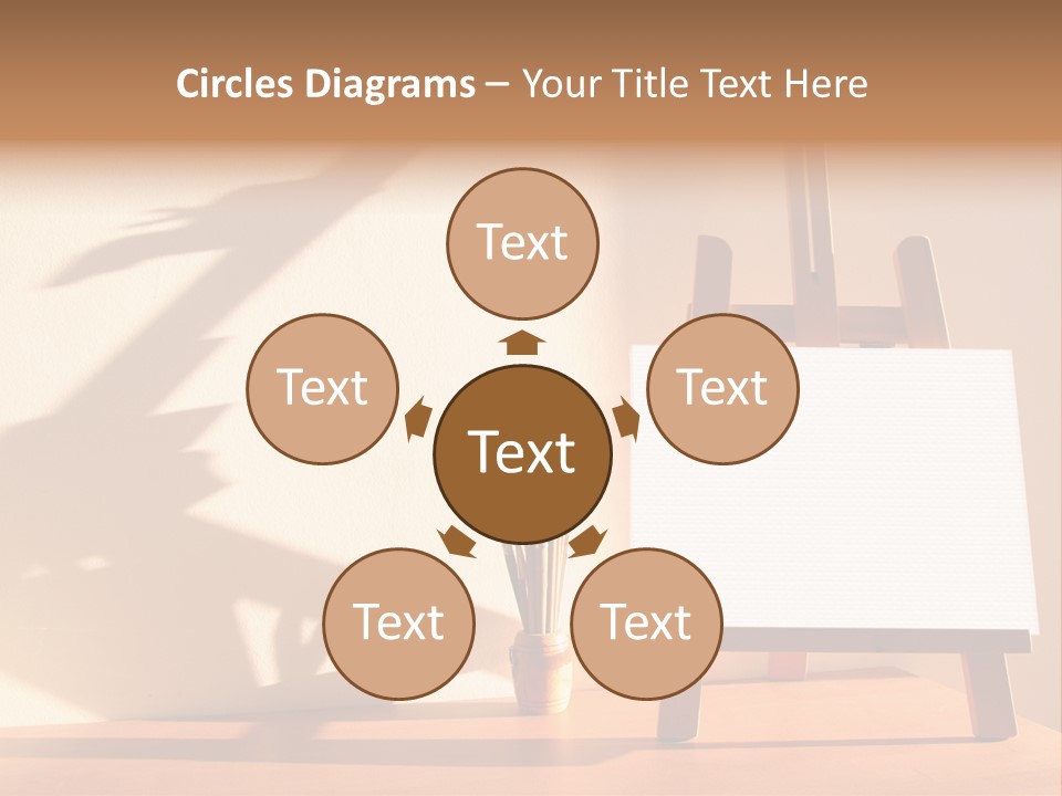 A Wooden Easel With A White Board On It PowerPoint Template