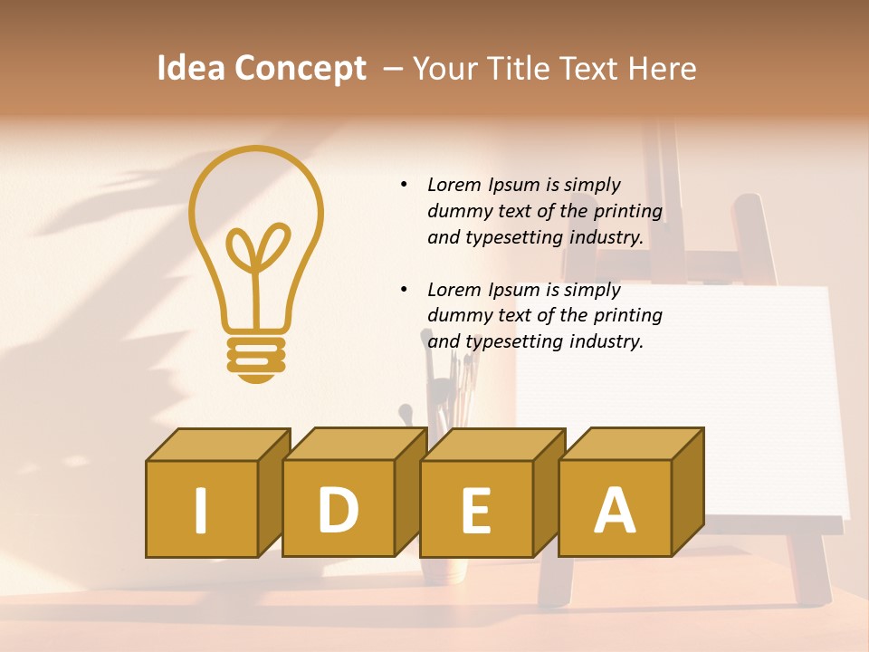 A Wooden Easel With A White Board On It PowerPoint Template